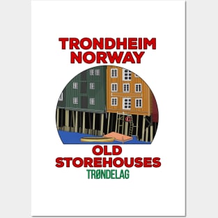 Old Storehouses Trondheim Norway Posters and Art